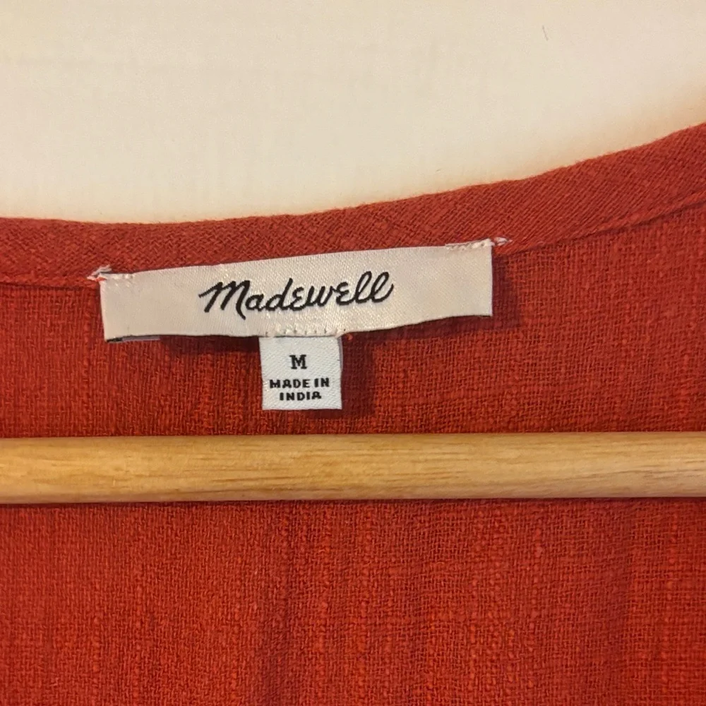 Madewell Marianna Puff sleeve V-Neck Midi Dress - Picture 3 of 5